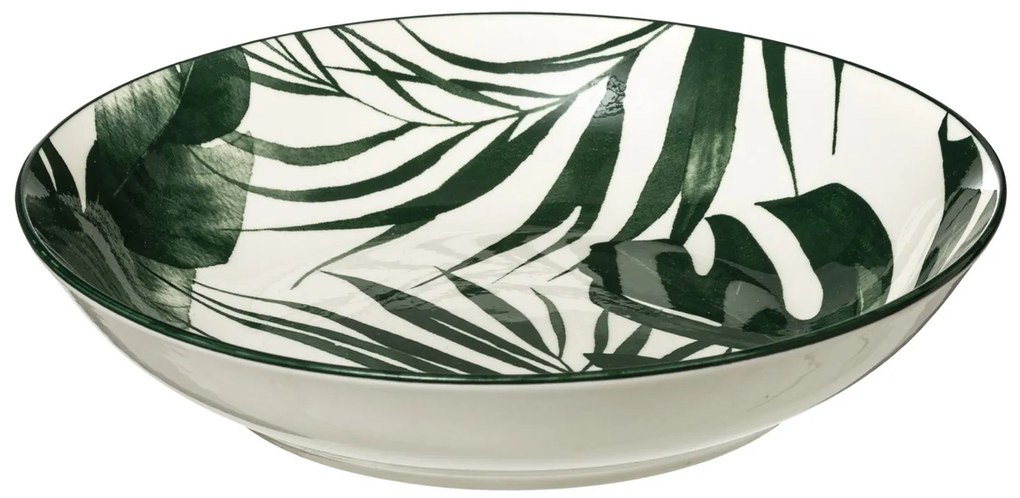 Porcelánový hlboký tanier Leafs, (fi) 20 cm, listy, sada 6ks