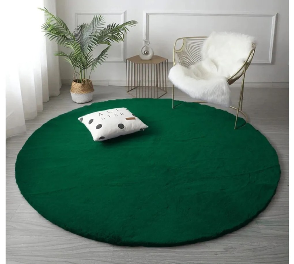 Zelený okrúhly koberec Rabbit Rozmer: 100 cm