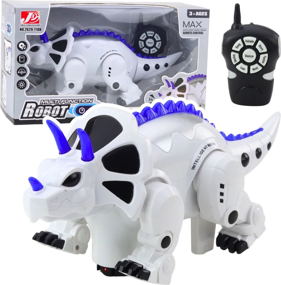 LEAN Toys Inteligentný robot dinosaurus RC na diaľkové ovládanie Triceratops