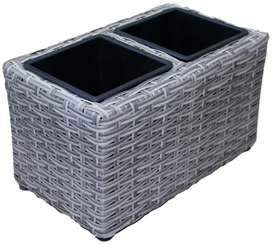 Prútený kvetináč 31x18x18h sivý