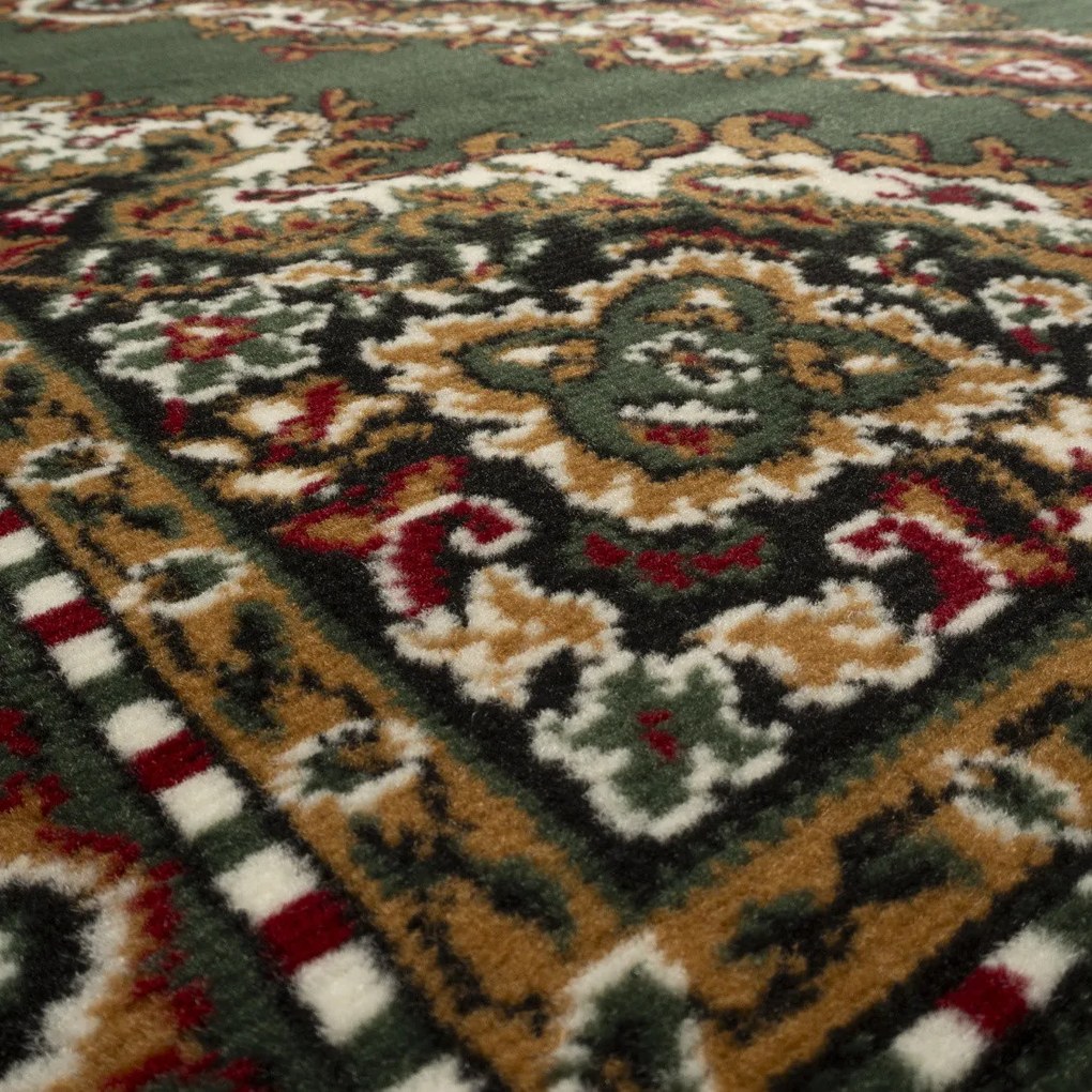 Alfa Carpets, Behúň na mieru TEHERAN T-102 green, šíre 100 cm, zelená, chodba / predsieň