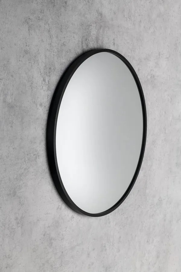 Sapho Sapho, NOTION SLIM guľaté zrkadlo v ráme, ø 50cm, čierna mat, NT500