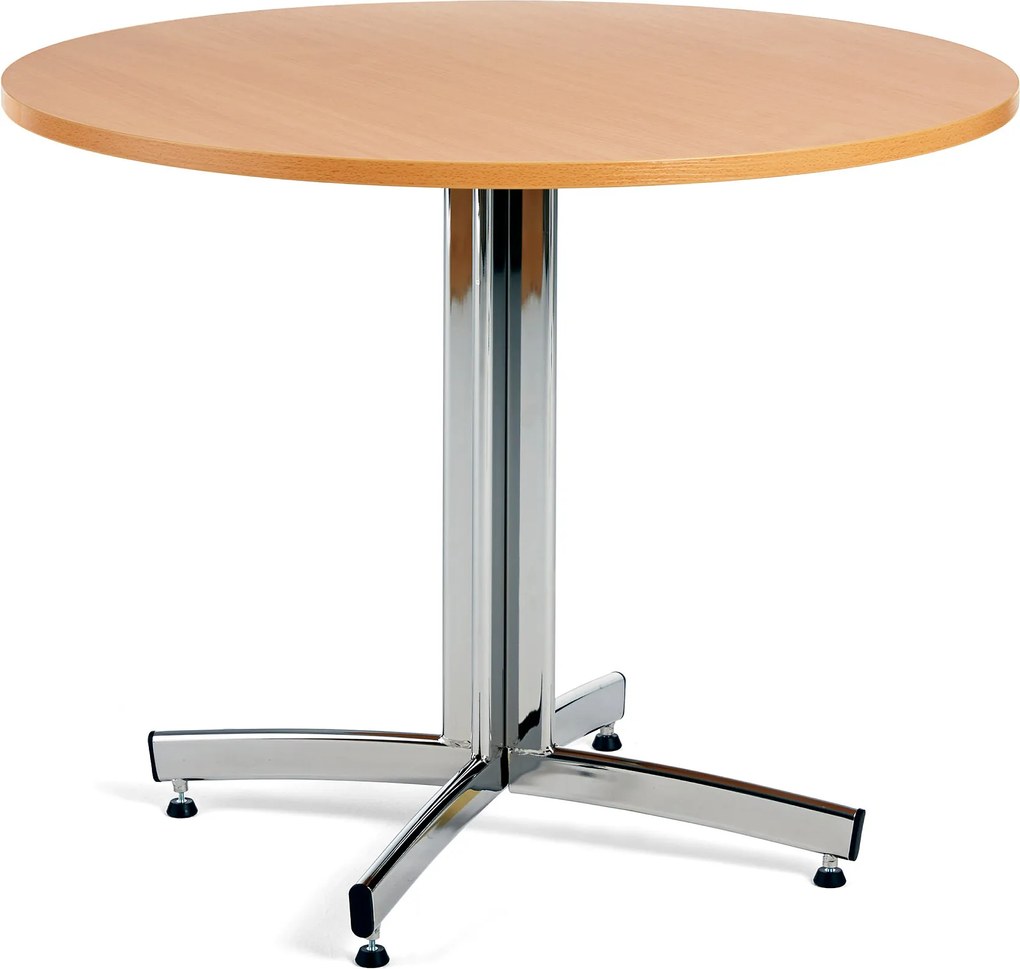 Jedálenský stôl Sanna, okrúhly Ø 900 x V 720 mm, buk / chróm