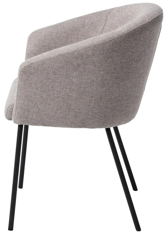 Svetlosivé čalúnené jedálenské kreslo s podrúčkami Easton – Unique Furniture