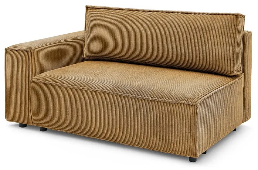 Menčestrový modul pohovky (ľavý roh) v horčicovej farbe Nihad modular – Bobochic Paris