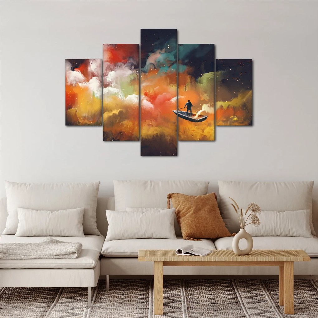 Obraz - Muž plaviace vesmírom (150x105 cm)