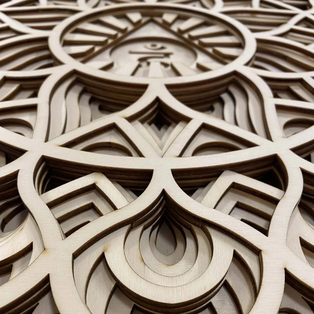 SENTOP | Vyrezávaná drevená 3D mandala na stenu | SENTOP PR0460