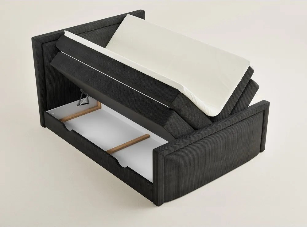 Antracitová boxspring posteľ s úložným priestorom 180x200 cm Fresco – Maison de Rêve