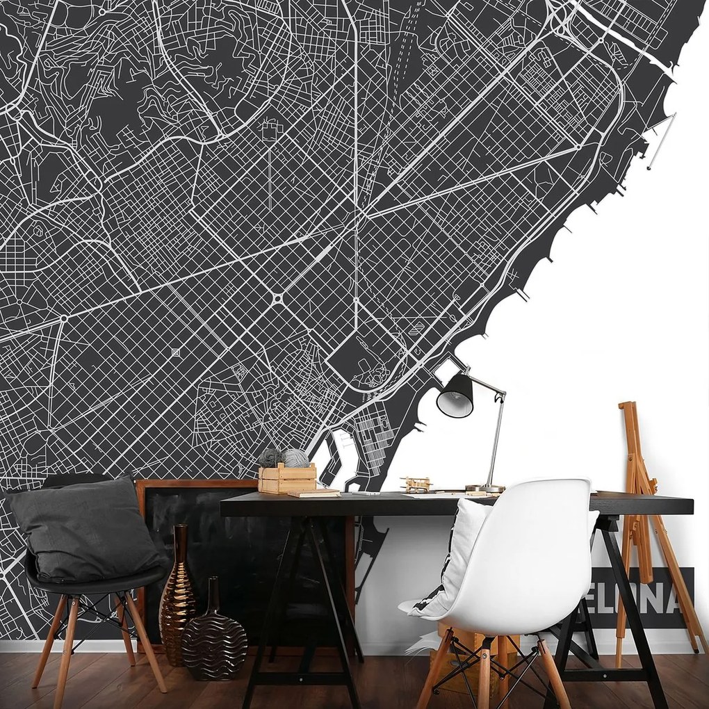 Fototapeta - Mapa Barcelony (152,5x104 cm)