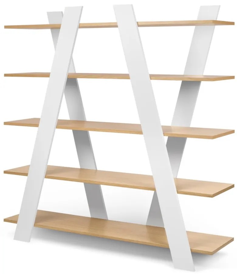 Biela knižnica TemaHome Wind Oak