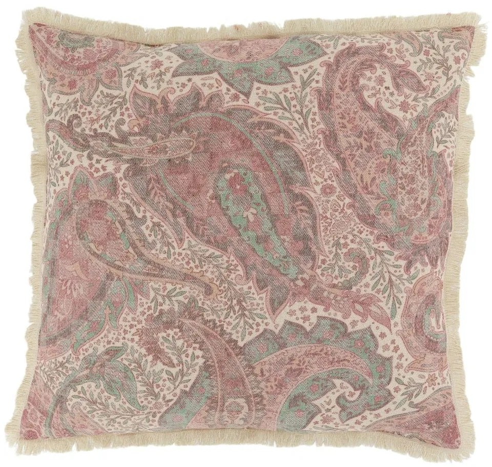 Ružová obliečka na vankúš paisley vzor Aix Wild Flowers - 50*50 cm
