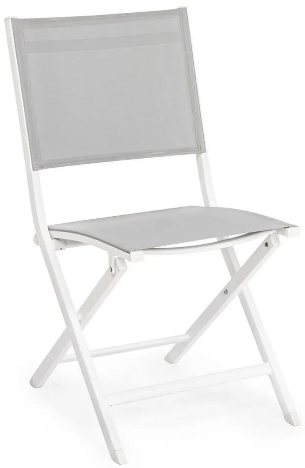 Biela kovová záhradná stolička Elin – Bizzotto