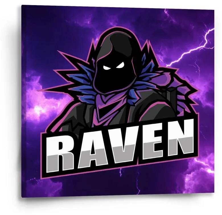 Sablio Obraz FORTNITE RAVEN Fialová bouře - 50x50 cm