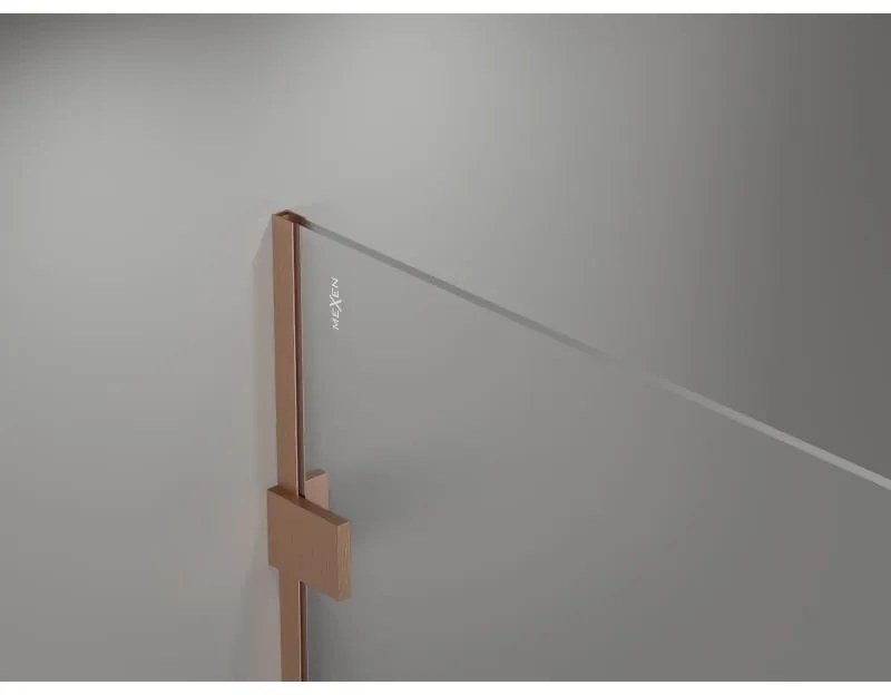 Mexen Lunar sprchová stena pravá 50 x 200 cm, 8mm číre sklo, medená matná, 830-050-000-65-00-P