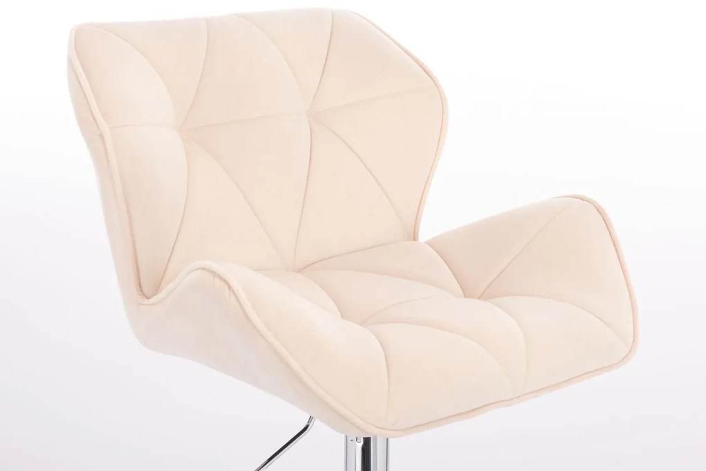 LuxuryForm DESIGN Stolička MILANO VELUR na čiernej podstave s kolieskami - krémová