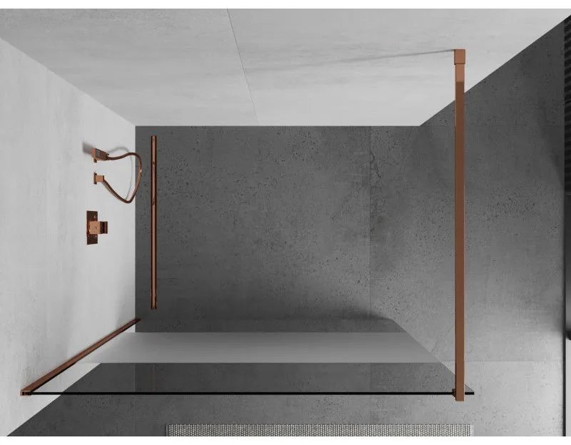 Mexen Kioto, sprchová zástena 80x200 cm, 8mm číre sklo s efektom námrazy, profil ružové zlato, 800-080-101-60-35