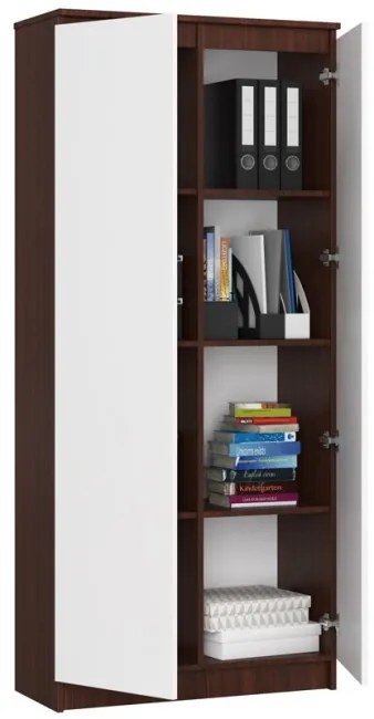 Uzavretý regál R80 2D 8P CLP wenge / biely