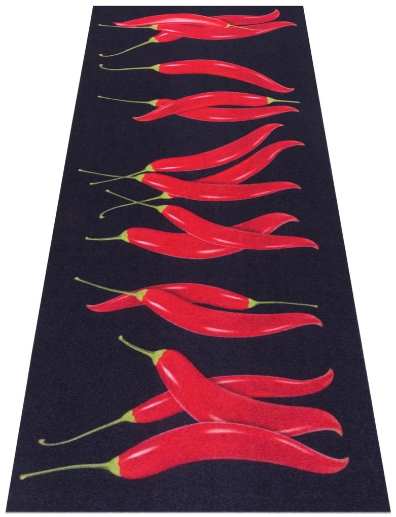 Hanse Home, Koberec behúň Cook & Clean 105727 Black Red, 50x150, červená, kuchyňa