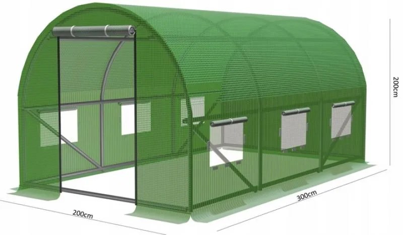 GARDEN LINE Záhradný tunel 3m x 2m x 2m s prídavnou funkciou vetrania Gardenline - TUN3910
