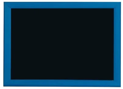 Toptabule.sk KRTCL03 Čierna kriedová tabuľa v modrom drevenom ráme 120x180cm / magneticky
