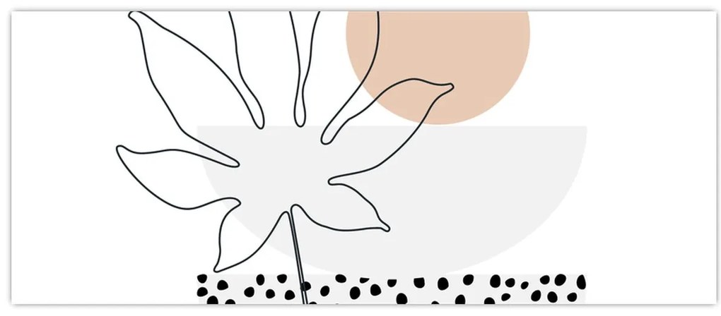 Obraz - Line art kvety N⁰3 (120x50 cm)