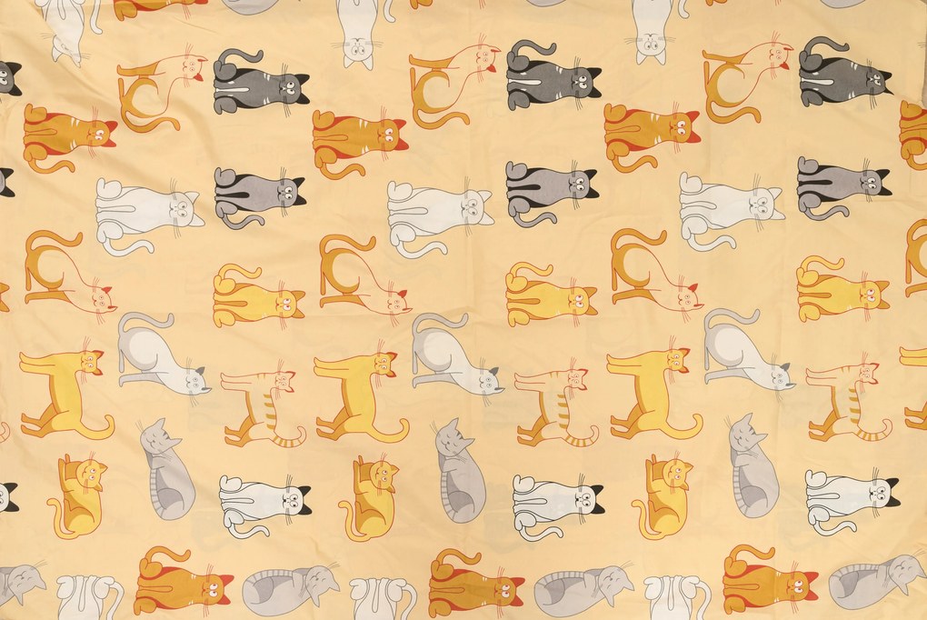 Bavlnené obliečky CHROMA CATS krémové Rozmer obliečky: 70 x 90 cm | 140 x 200 cm