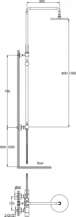 Voľne stojaca vaňová batéria Kohlman Axel QF1165A chróm