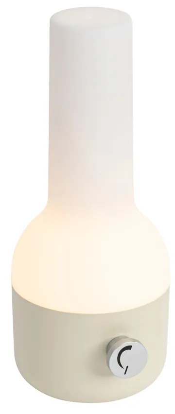 Vonkajšia stolová lampa béžová s bielou vrátane nabíjateľnej LED IP44 - Haard