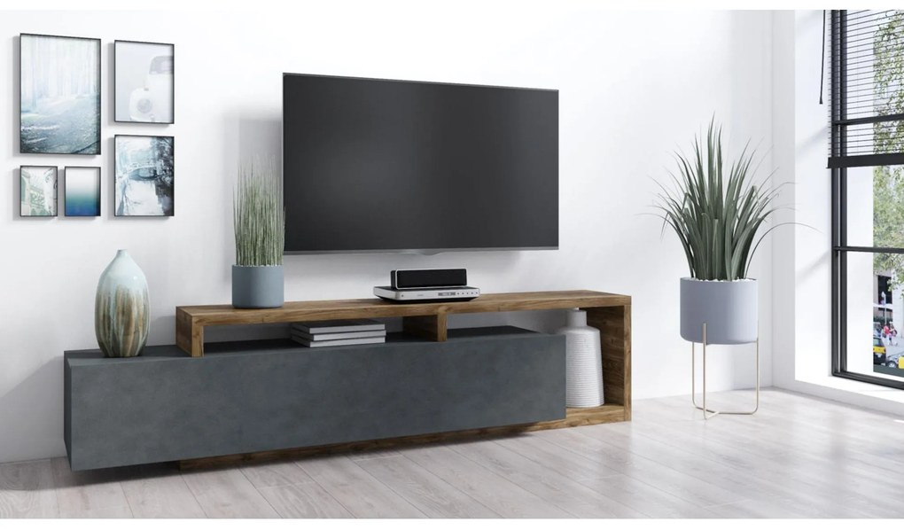 TV stolík Bilsby Typ 40 (smrek + sivá). Akcia -15%. Vlastná spoľahlivá doprava až k Vám domov. 1030341