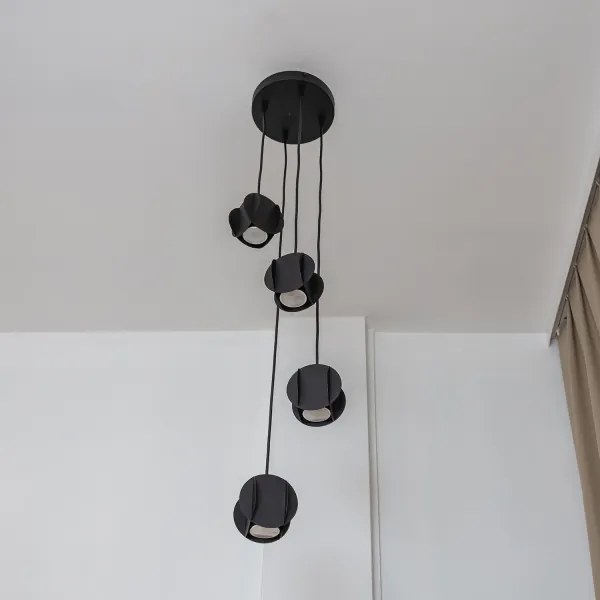 Luster na lanku GAMBIT 4xGU10/10W/230V čierny