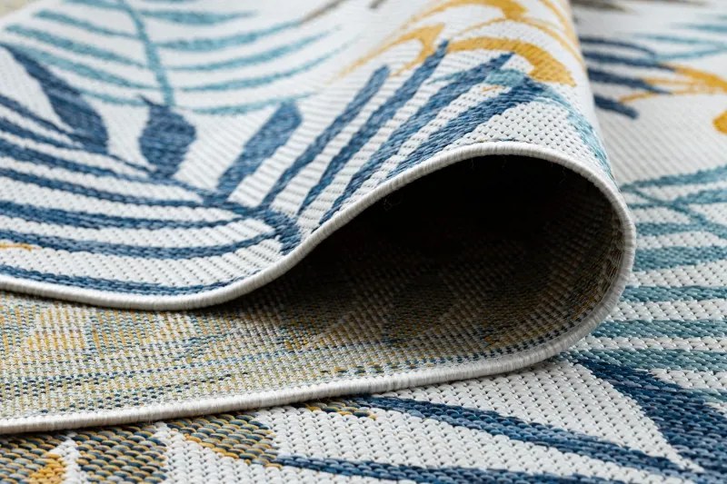 Dywany Łuszczów Kusový koberec Cooper Sisal Leaves 22251 ecru/navy - 140x190 cm