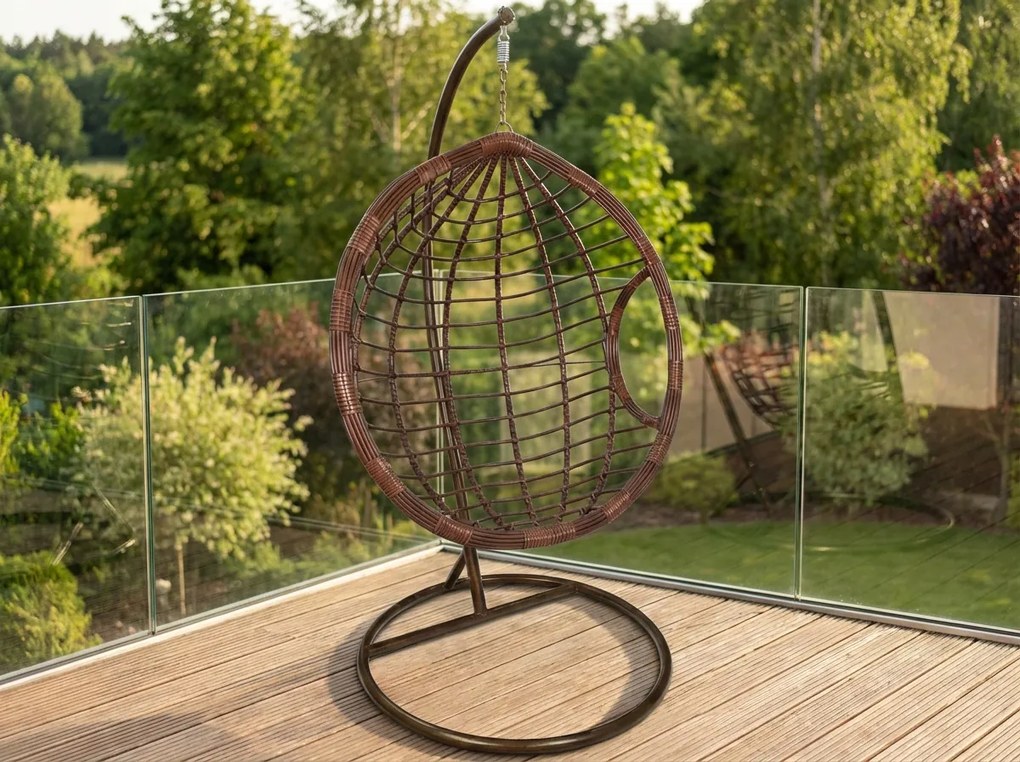 Hnedé závesné kreslo DOMINIKANA bez stojana