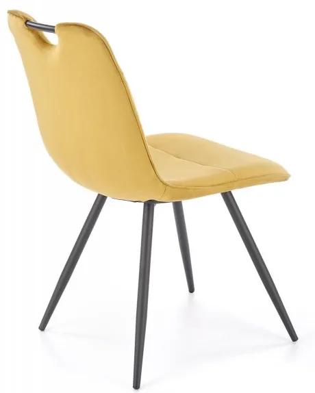Jedálenská stolička REZA — kov, látka, viac farieb Horčicová