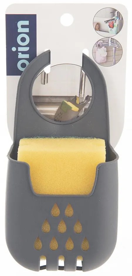 Orion Držiak na hubku do drezu / na batériu, s hubkou GABKE, sivý