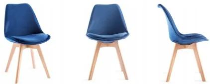 Sammer Jedálenské stoličky na drevených nohách v modrej farbe wf-1058 velvet modra