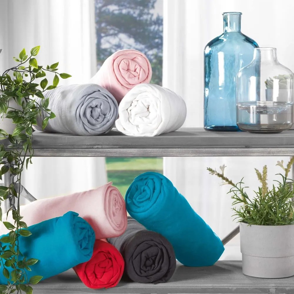 Biela napínacia plachta jersey 160x200 cm Jersy – douceur d'intérieur