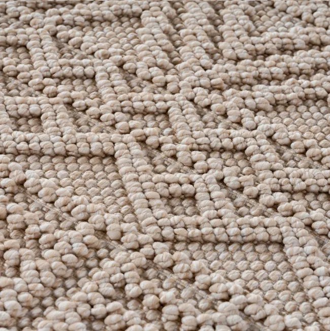 Koberec HELIX 3D boho béžový kruh