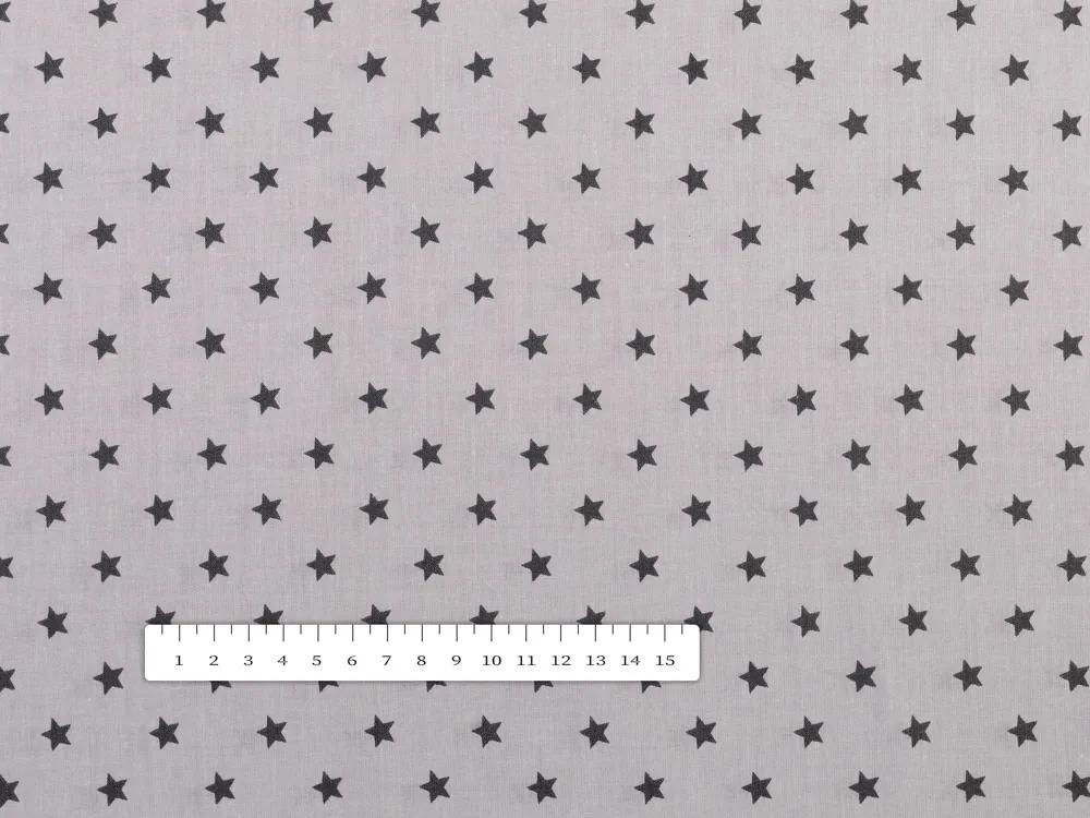 Biante Bavlnená obliečka na vankúš Sandra SA-311 Tmavo sivé hviezdičky na sivom 35 x 45 cm