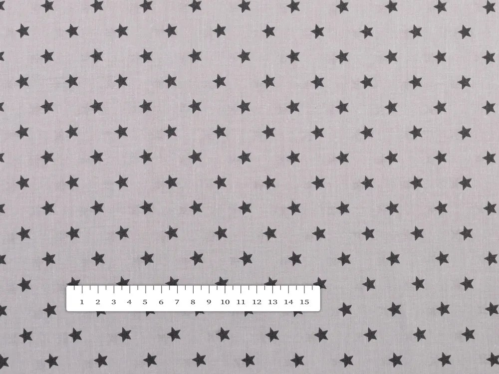 Biante Bavlnený okrúhly obrus Sandra SA-311 Tmavo sivé hviezdičky na sivom Ø 130 cm