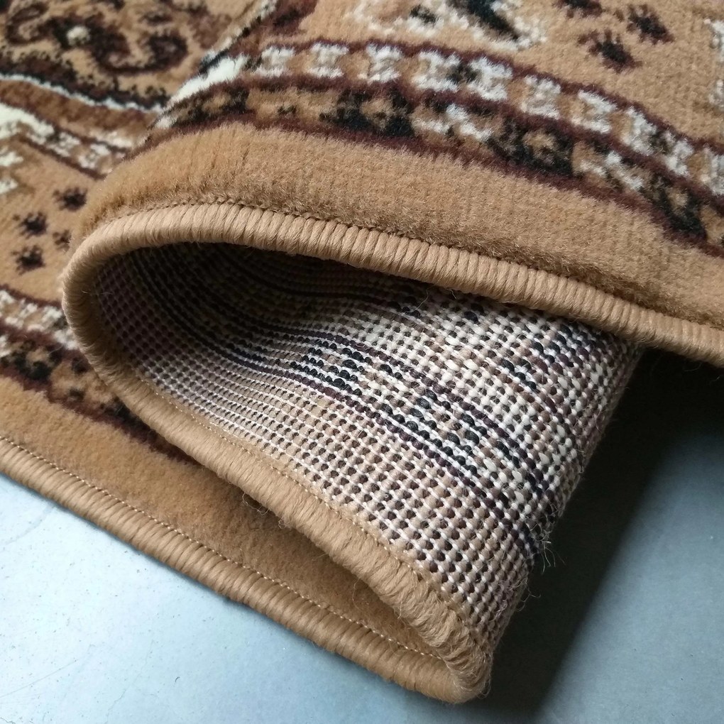 DY Oválny orientálny hnedý koberec Alfa 06 Rozmer: 100x200 cm