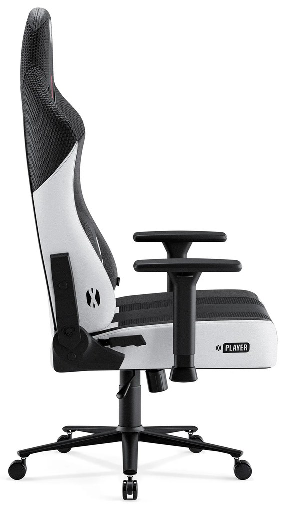Látkové herné kreslo Diablo X-Player 2.0 King Size, bielo-čierne