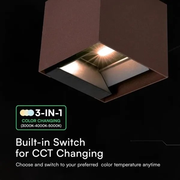 LED Sol nástenné svietidlo so snímačom LED/9W/3,7V 3000/4000/5000K IP65 2600 mAh hnedá