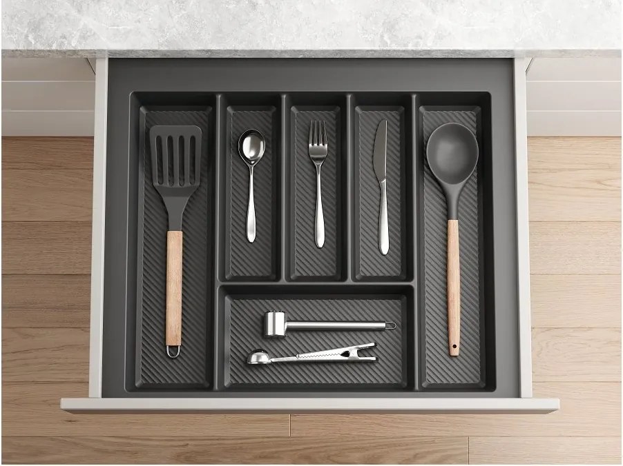 IN-DURO Príborník STRIPES 49 - 55 cm s hĺbkou 42 - 49 cm, antracit