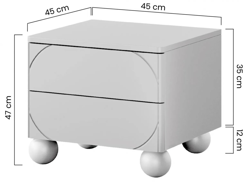 Nočný stolík Sonatia II 45 cm - kašmírová