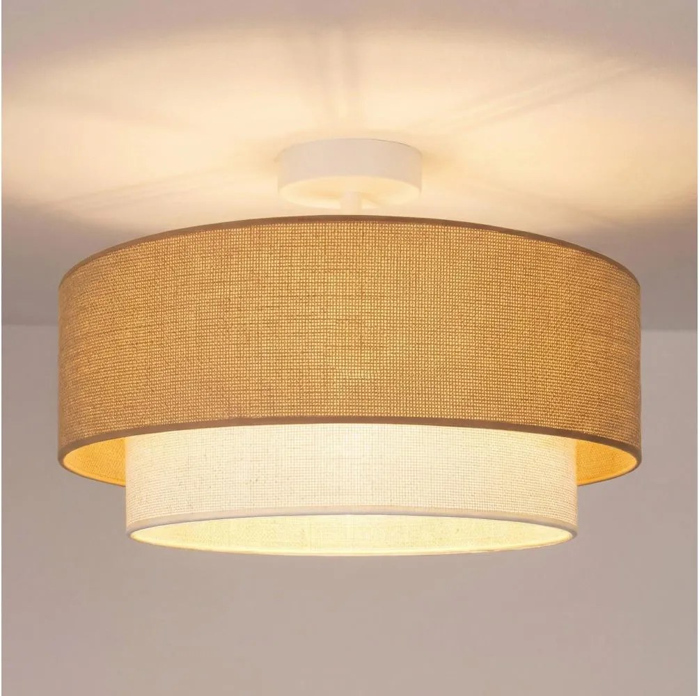 Brilagi - Prisadený LED luster BOHO ECO 1xE27/10W/230V pr. 40 cm béžová/krémová