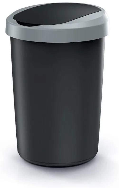 Odpadkový koš COMPACTO 40 L černý/světle šedý