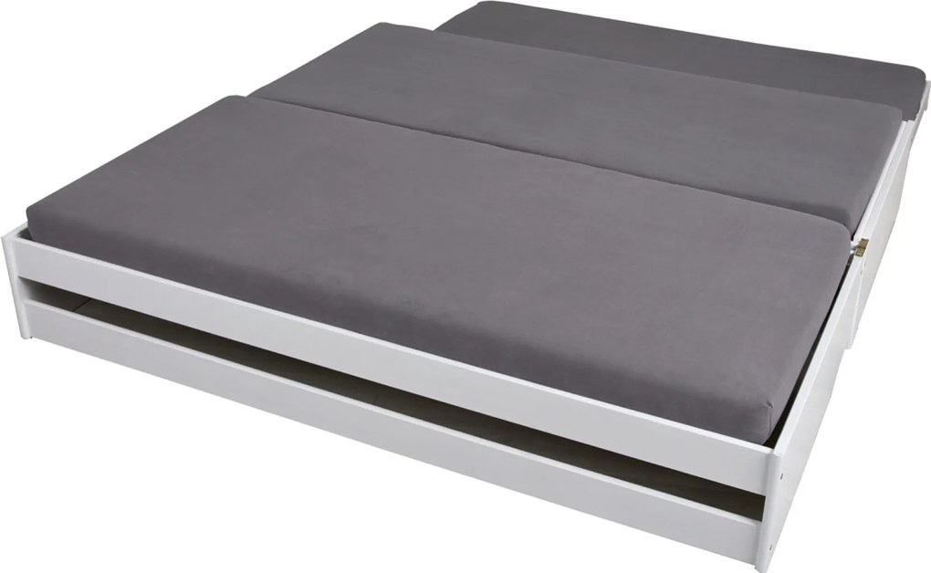 Sconto Posteľ s výsuvným lôžkom TRULA biela, 90x200 cm