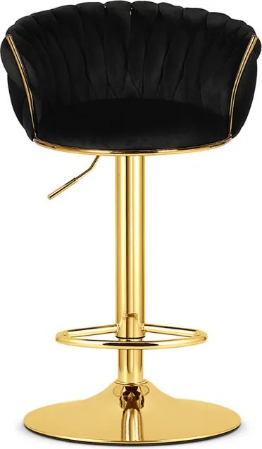 Barová stolička MIG zamatová, zlatá / čierna