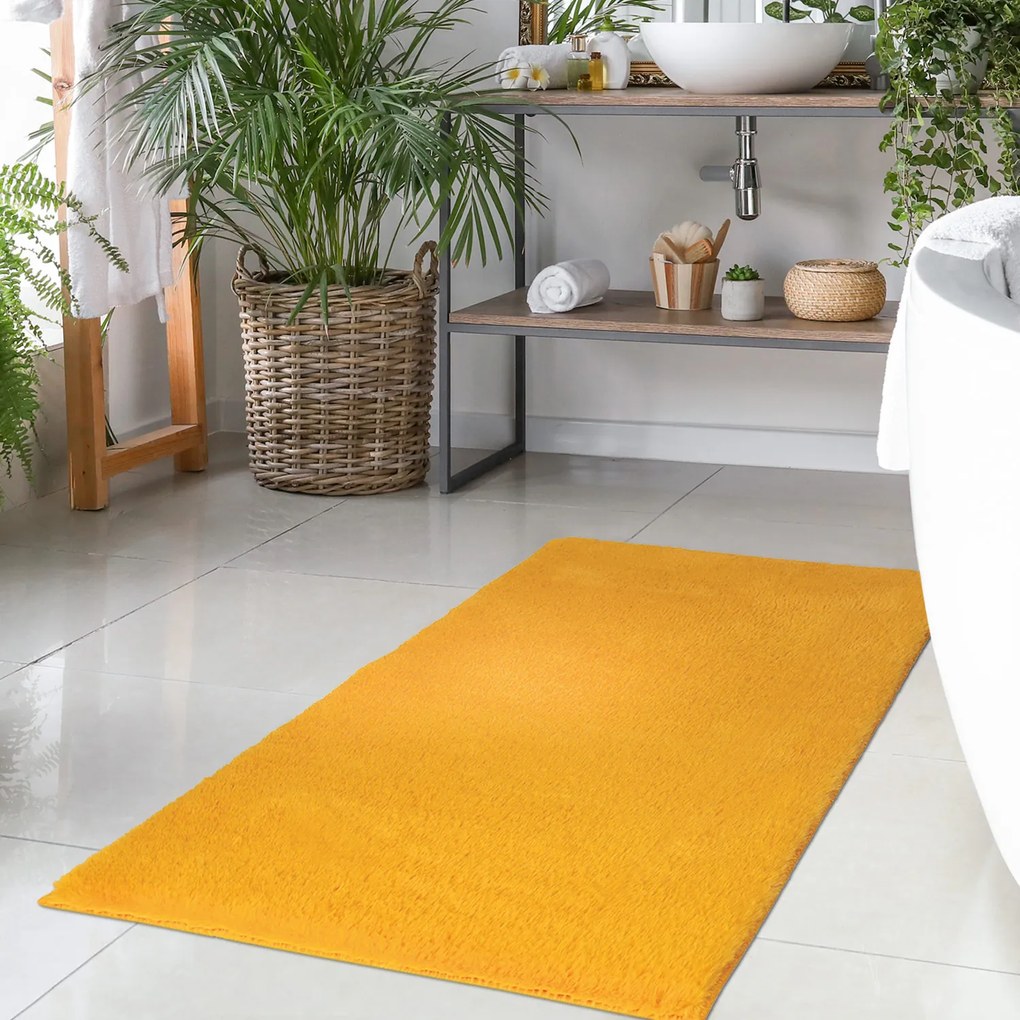 Dekorstudio Kožušinový koberec do kúpeľne TOPIA mats - žltý Rozmer koberca: 50x90cm