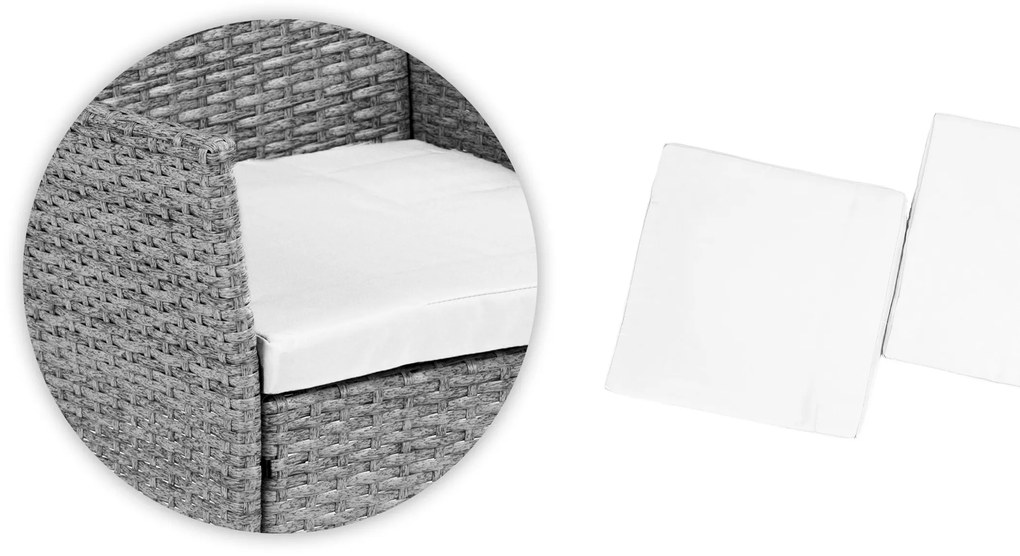 Set záhradného nábytku z technoratanu, sivá, MultiGarden